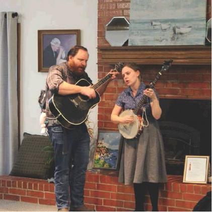 Josh and Tove Lightfoot, residents of Burns Flat, dropped by the Baptist Village to play a short concert for the residents on Monday, Jan. 13. Josh, a native of Weatherford, met Tove, who was born and raised in Sweden, at a 2013 Woodie Guthrie festival. The couple has been traveling and performing in the U.S. and Europe. Bob Henline | The Cordell Beacon