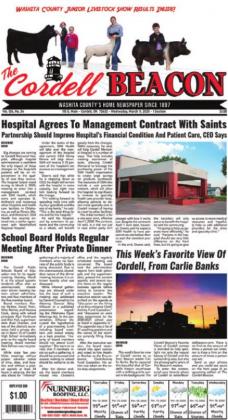 The March 11 front page of the Beacon. CORDELL BEACON