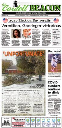 The Nov. 4 front page of the Beacon. CORDELL BEACON