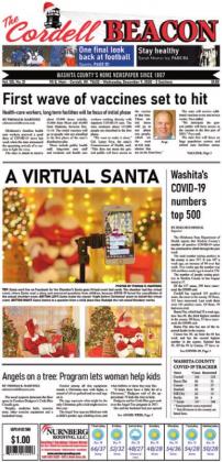The Dec. 9 front page of the Beacon. CORDELL BEACON