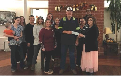 Last week the local Masons donated $250 to the Cordell Christian Home. Photo courtesy of Nikki Maddox