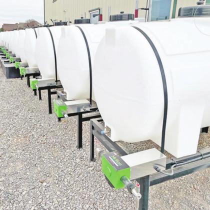 These chemical injection packages are solar powered, have onboard automation/data acquisition systems, and once installed, require trips to the field only as the chemical tank needs filled, and minimal maintenance required. PHOTO BY DALE SELMAN