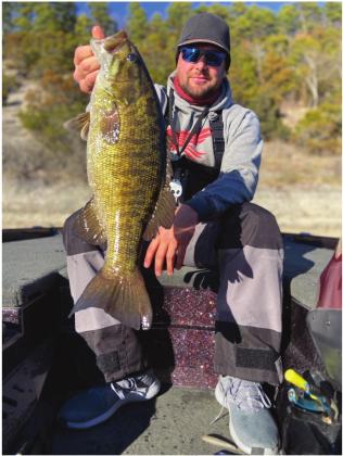 Lake Hudson has a new Lake Record! Earlier this month Cory Conley from Catoosa caught this beautiful 6 pound smallmouth bass on an Alabama rig near Salina Creek on Lake Hudson. Photo courtesy of OKDWC