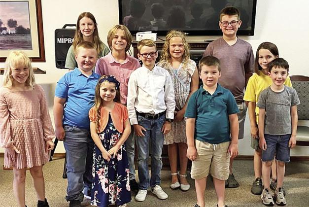 Front Row, L-R: Cora Dow, Josiah Miller, Josie Woods, Aiden Oliver, Benaiah Miller, Roland Thomas. Back: Elli Yaeger, Parker Oliver, Josie Jaronek, Parker Vandever, Jacoby Thomas. Not Pictured: Dawson Pool CONTRIBUTED PHOTOS