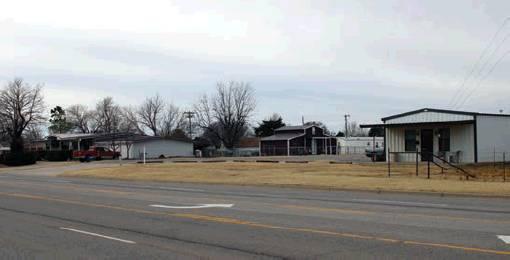 Councilwoman Smith’s residence is visible on the far left, with the stated location of her dispensary business on the right. County Assessor’s records indicate neither property is within city limits, but city records show the residence within city limits and the outbuilding in the county. Bob Henline | The Cordell Beacon