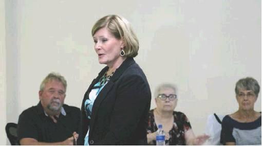 Former Edmond Mayor Patrice Douglas addresses the city council. Bob Henline | The Cordell Beacon