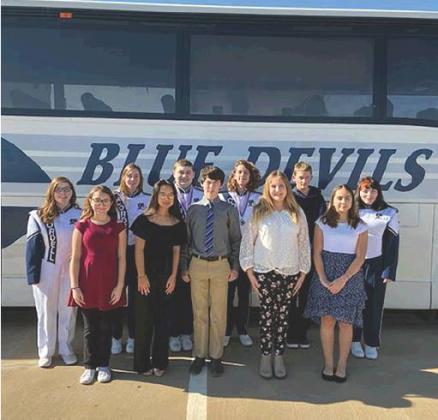 Cordell band members, from left, Gabby Giblet, Jayla Smith, Adam Lindsey, Nate Jackson, Jayden Moncrief, Alexis Lucero, Katelyn Taylor, Annie Schmidt, Marcus Hires, Angel Young, and Melanie Cody participated in the Shortgrass Honor Band event held in Elk City on Saturday, Jan. 11, 2020. Photo courtesy of Steve Smith.