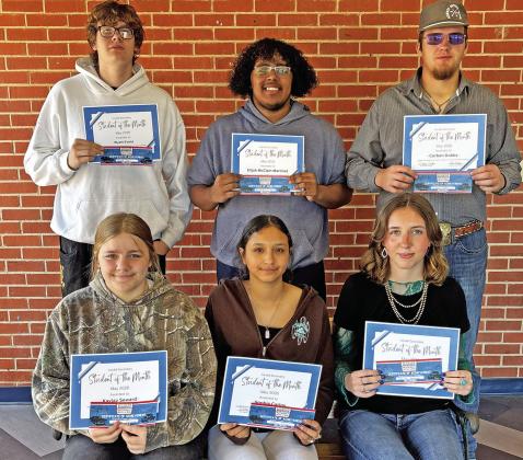 Cordell Secondary Schools’ final Students of the Month for this school year are: Back row, L-R Wyatt Evans, Elijah McClain Martinez, Corben Dobbs Front row, L-R Kaylay Seward, Sophia Carlos, Gabrielle Hamburger
