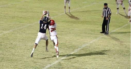 Bode Gallagher fights for a reception against Frederick. Bob Henline The Cordell Beacon