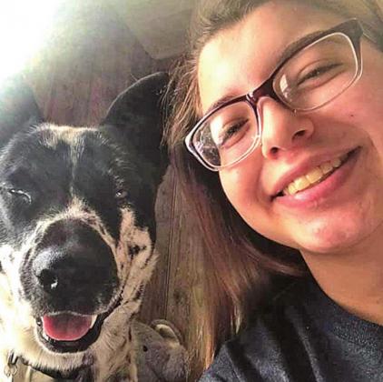 THIRD PLACE Kayley Denney and her dog, Sawyer.
