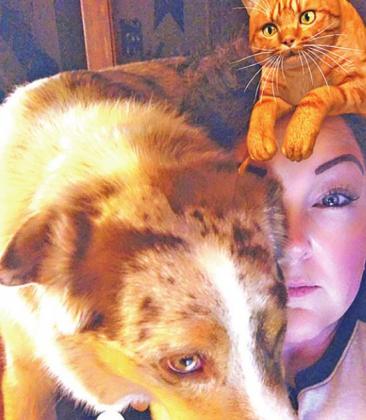Candy Rogers and pets.