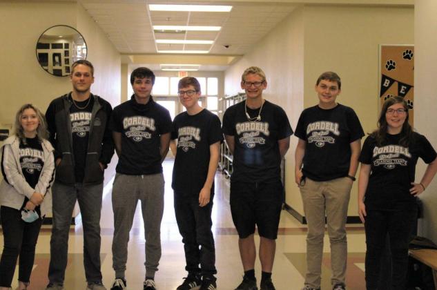 Blue Devil Academic Team L-R: Flora Walters, Gavin Jasmer, Tugger Selman, Spencer Williams, Samuel Thomas, Adam Lindsey, Gabby Giblet