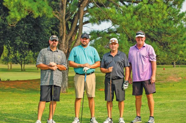 The low score in the afternoon round was shot by L-R John H. Repp, Malachi Murphy, Dusty Ricks and Rex Trent, shooting an impressive 54! They were one of three teams that came and played from Winter Creek golf course.