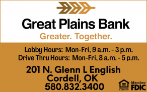 Great Plains Bank - ph. 580.832.3400