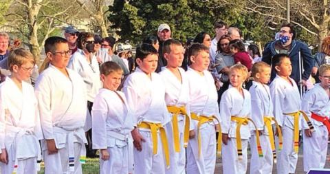 LEFT: The Beginning Kids class, including three Cordell students, Saxon Flores (second from left), Joe Ivy (fifth from right), and Liam Dunegan (fourth from left) CONTRIBUTED PHOTOS