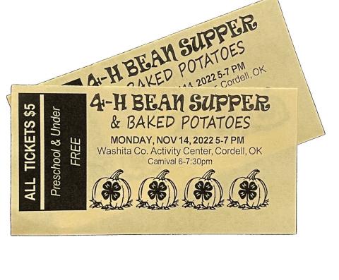 43rd Annual 4-H Bean Supper and Carnival fundraiser Nov. 14