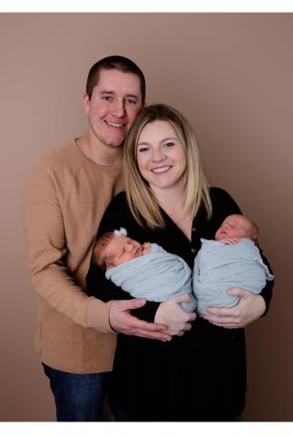 Brett and Kodie Price with their twins.