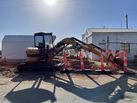 Excavation equipment sits at the site of a new water treatment area on Cook Street. Photo by: Brooklynn Peek