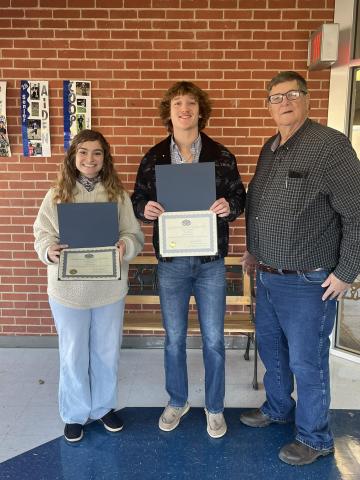 Cordell High Schools students Cheyann Edison and JD Maddox 