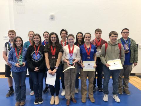 (Back row) Grady Dlugonski from Canute, Hannah Cooke from Corn, Cami Moran from Elk City, Braxton Driskill from Clinton, Emalia Lind from Weatherford, Luke Zybach from Elk City, August Dobrinski from Weatherford (Front row) Kaydence Tugatuk from Alaska, Chloe Nelson from Clinton, Genna Marin from Elk City, Samantha Rother from Weatherford, Miriam Thiessen from Corn, Zack Zybach from Elk City