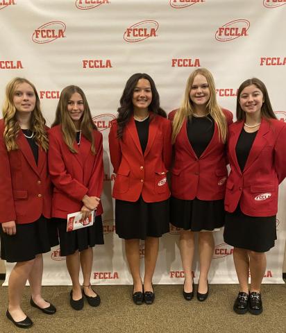 Pictured from left to right: Aubrey Sturgeon, Kemper Woodis, Ava Calico, Georgia Willingham, and Grayson Selman