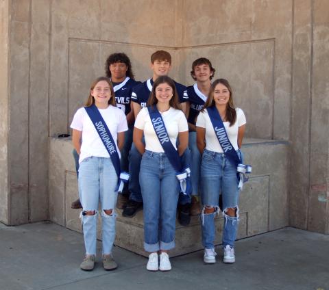 Front row left to right: Sophomore Calliy Walker, Senior Grayson Selman, Junior Jacie McCown. Back row left to right: Axton Zarecki, Dayton Bartlett, Eathan Fenning.