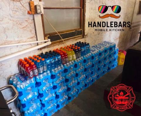 Handlebars Mobile Kitchen gives back to Cordell’s first responders - Photo courtesy of Cordell Fire Department