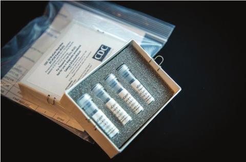 The CDC provides laboratory test kits for severe acute respiratory syndrome coronavirus 2, which causes the COVID-19 disease. The kits are provided to U.S. state and local public health laboratories, Department of Defense labs and some international labs. (Photo provided by CDC.)