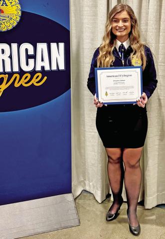 HIGHEST HONOR: AMERICAN FFA DEGREE