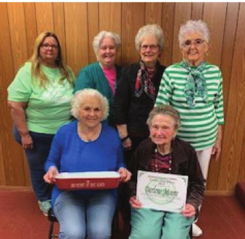 Back row, from left, Becky Sander, Clara Nicholson, Jane Shull, and Lois Johnson; front: Lowayne Piercey and Darlene Moore Photo courtesy of Kristy Spalding.