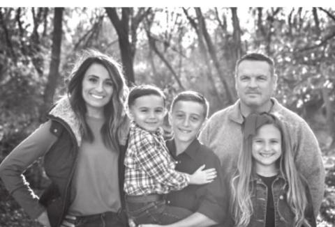 Newly named Cordell Elementary School Principal Mike Higgins and his family. CONTRIBUTED PHOTO