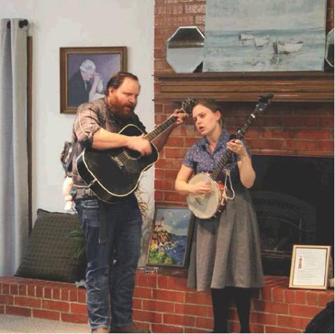 Josh and Tove Lightfoot, residents of Burns Flat, dropped by the Baptist Village to play a short concert for the residents on Monday, Jan. 13. Josh, a native of Weatherford, met Tove, who was born and raised in Sweden, at a 2013 Woodie Guthrie festival. The couple has been traveling and performing in the U.S. and Europe. Bob Henline | The Cordell Beacon