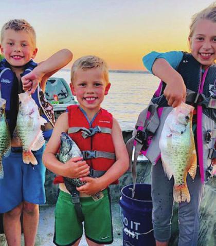Matthew, Owen, and Katie are having a blast catching crappie on Lake Eufaula. Introduce someone to fishing on Oklahoma’s Free Fishing Days on June 6-7, when everyone can fish without a state license. Photo courtesy of OKDWC.